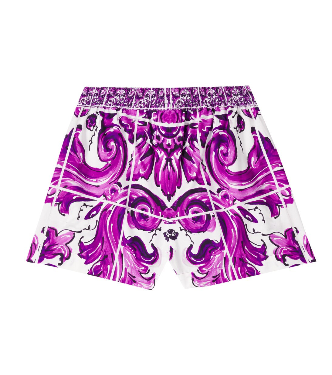 Majolica printed cotton poplin shorts | Dolce&Gabbana Kids