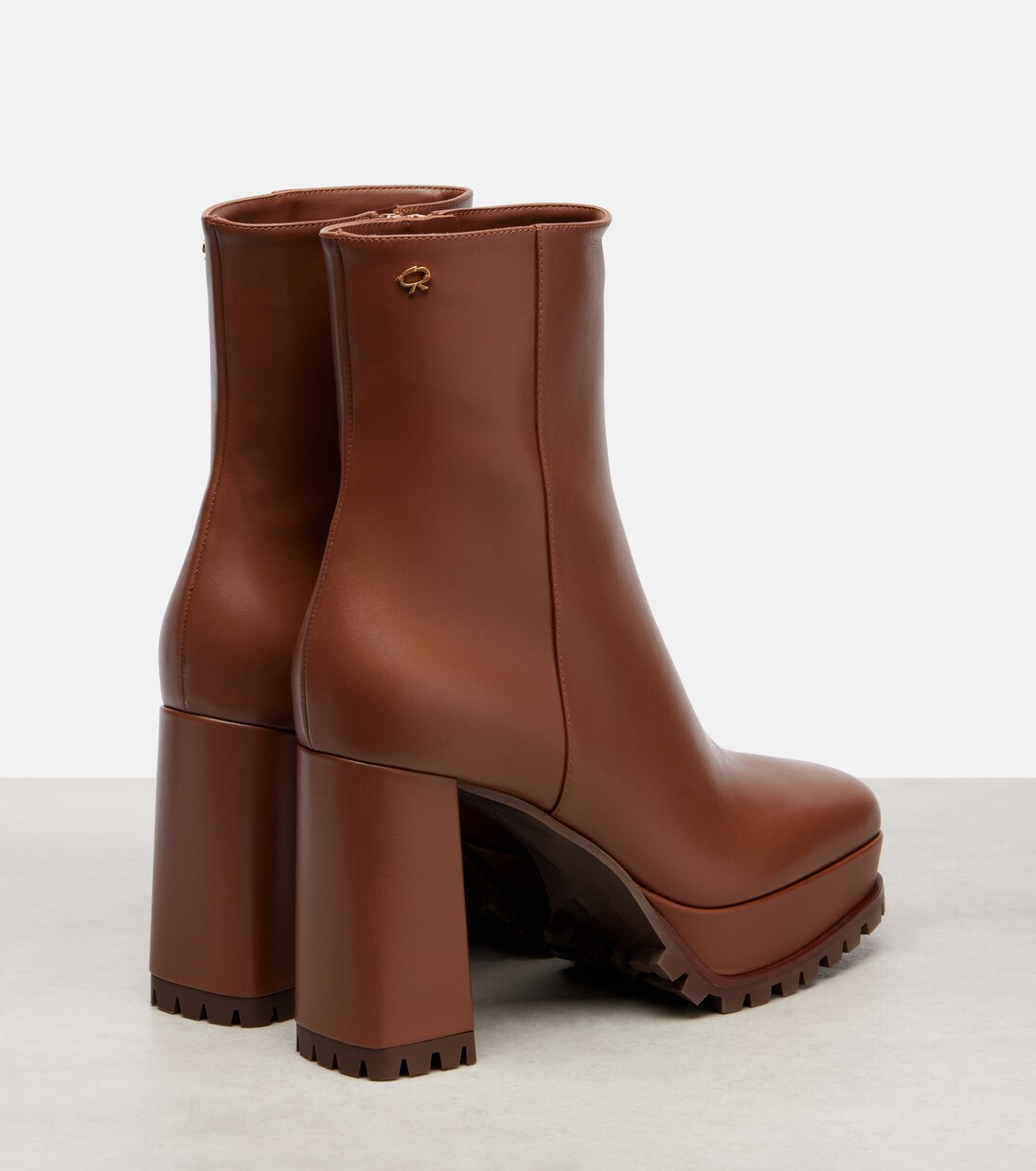 Harlem 70 leather platform ankle boots | Gianvito Rossi