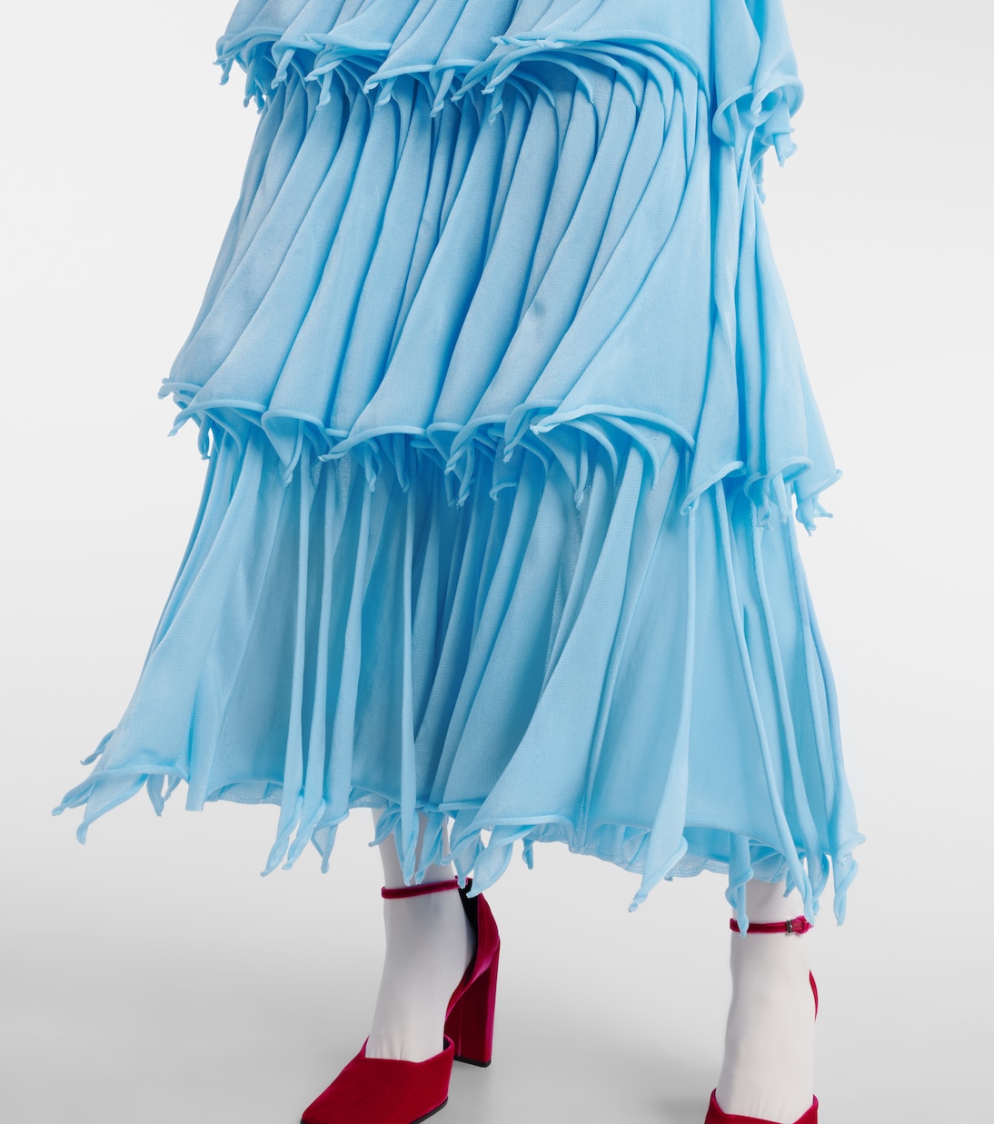 Pleated tiered maxi skirt | Alaïa