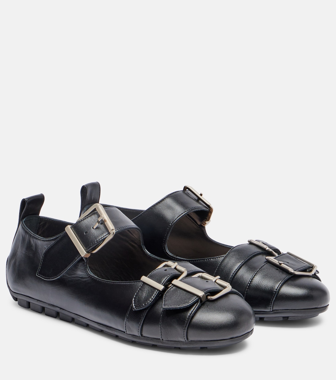 Buckle Ballerina leather ballet flats | Simone Rocha
