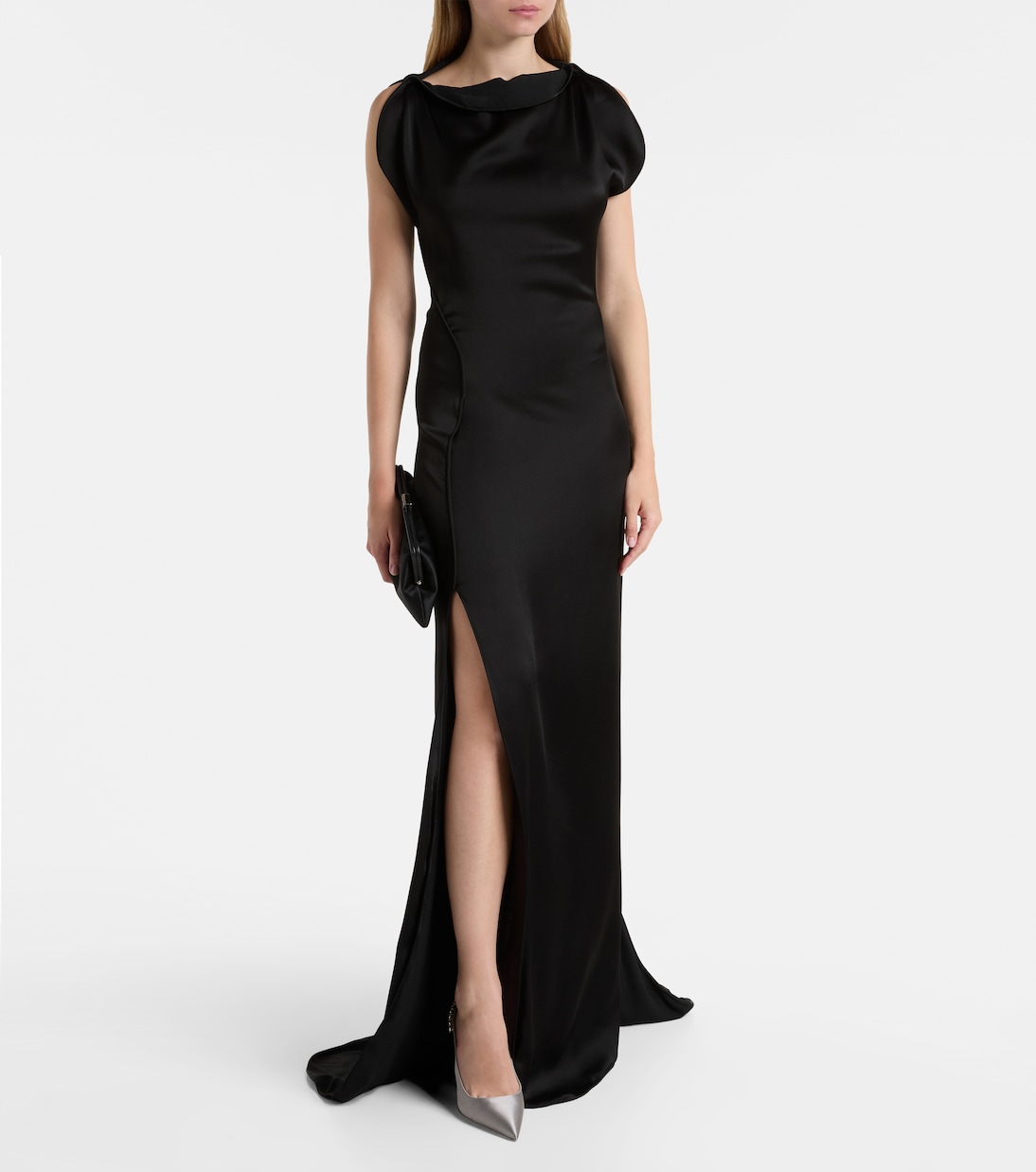 Verzierte Slingback-Pumps Lidia 105 aus Satin | Paris Texas