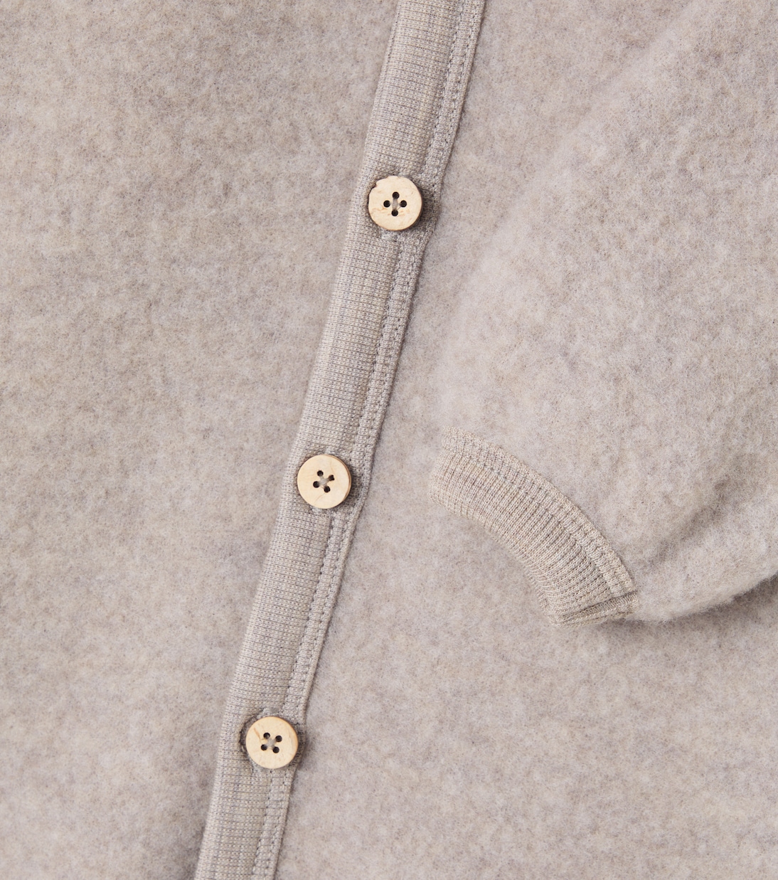 Baby Levi wool fleece onesie | Wheat