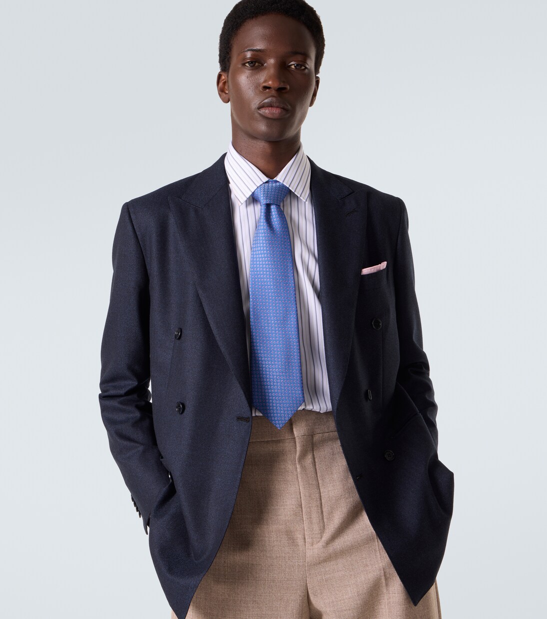 Polka-dot silk jacquard tie | Charvet