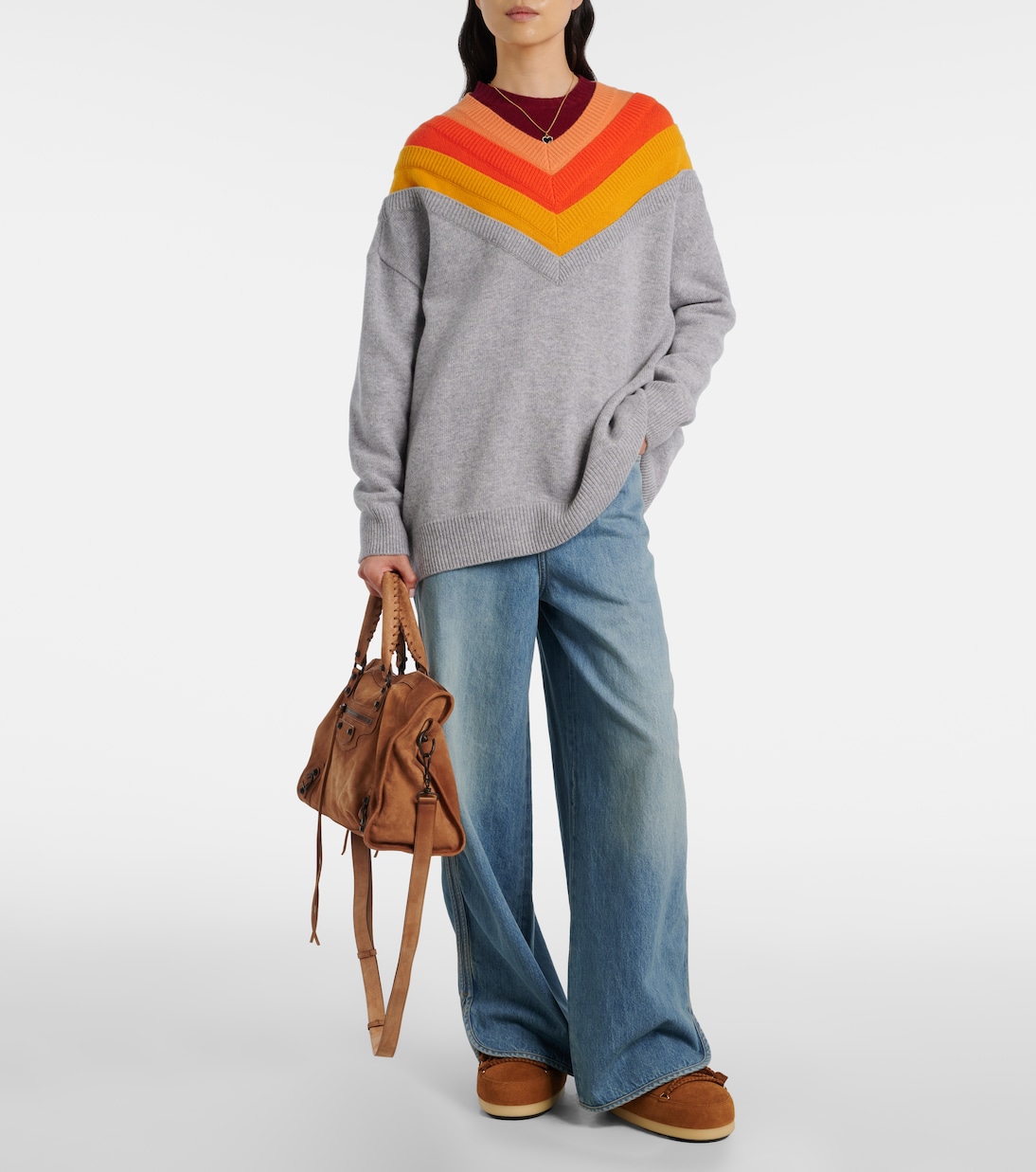 EVX shearling-trimmed suede mules | Moon Boot