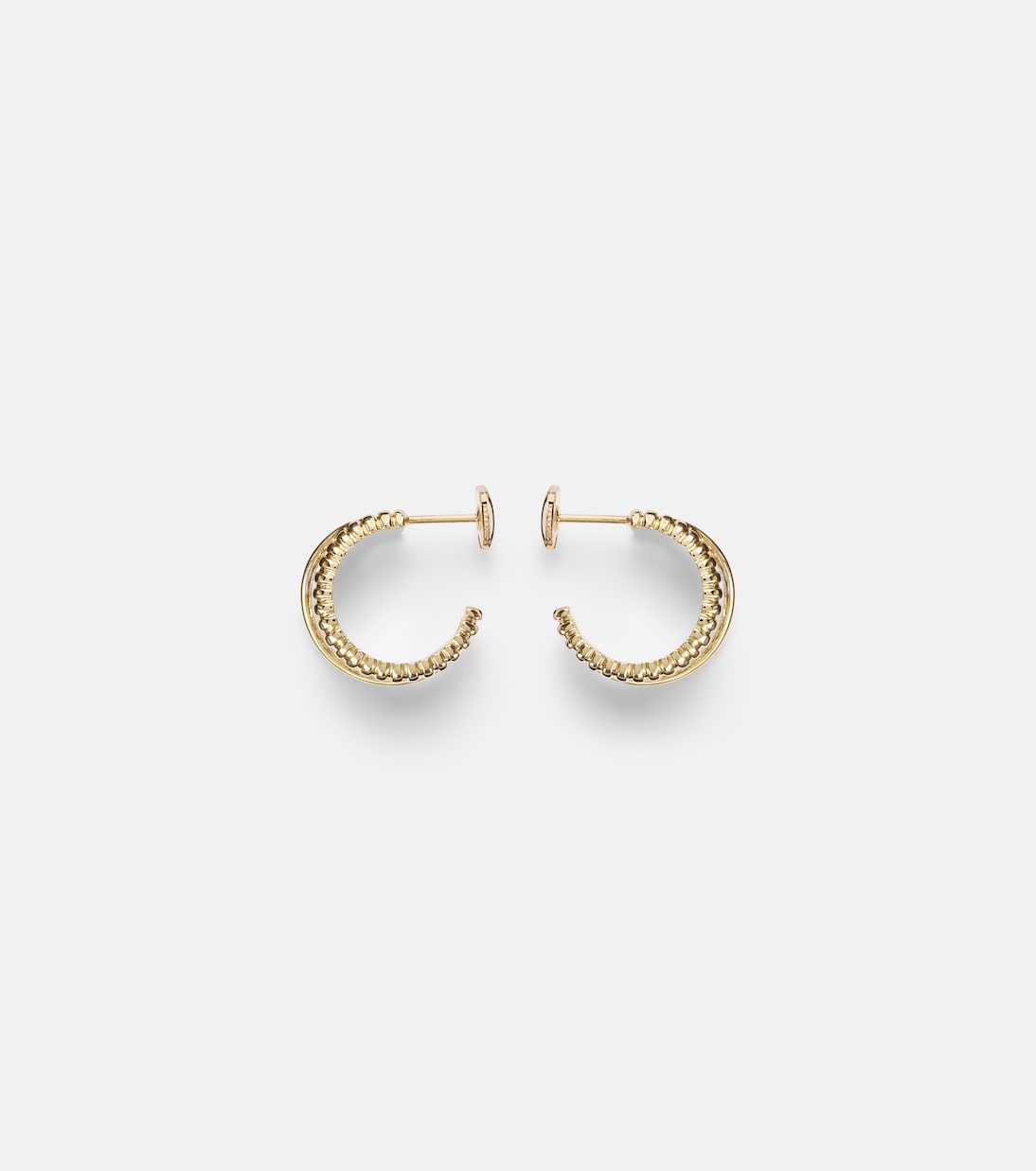 Un Deux Trois Berlingot 9kt gold hoop earrings with diamonds  | Yvonne Léon