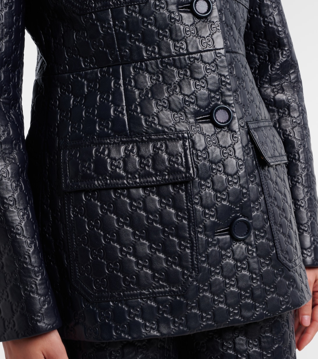 GG embossed leather jacket | Gucci