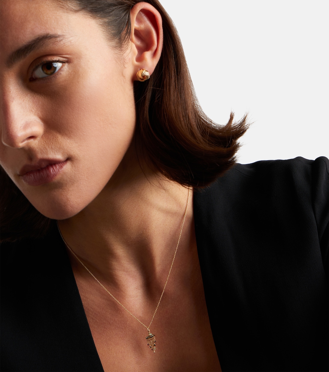 UFO 14kt gold pendant necklace with diamonds | Sydney Evan