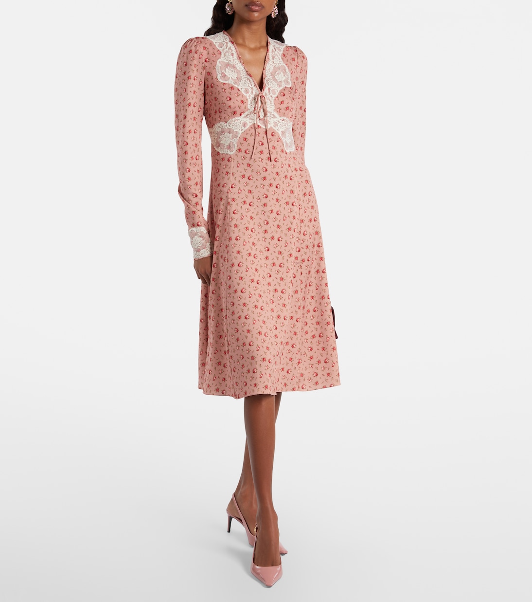 Floral silk-blend midi dress | Dolce&Gabbana