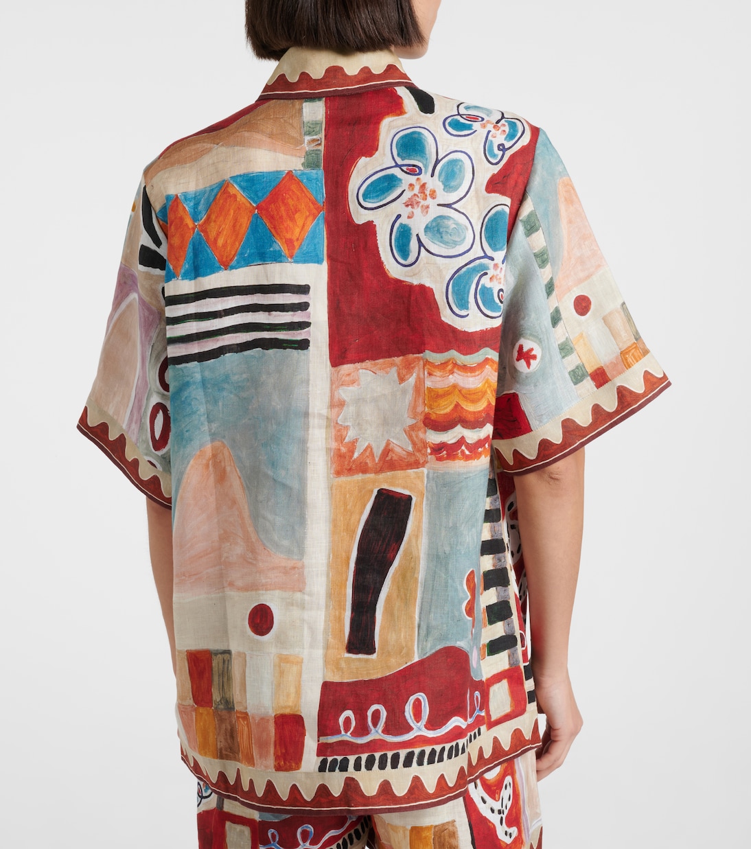 x LRNCE Michelle printed linen shirt | Alémais