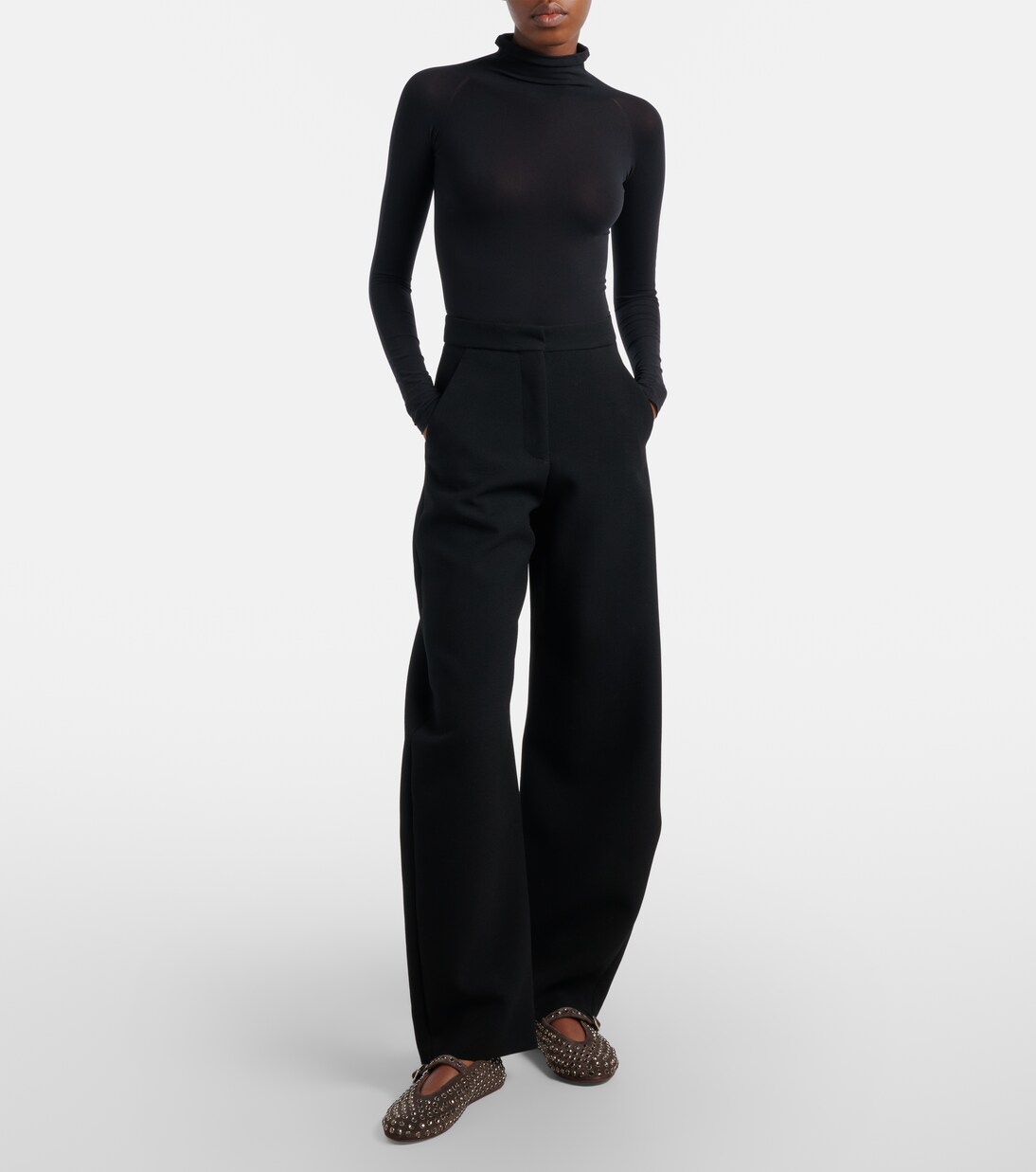 Verzierte Mary-Jane-Ballerinas aus Veloursleder | Alaïa