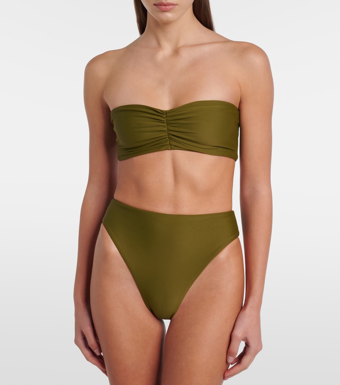 Ava ruched bandeau bikini top | Jade Swim