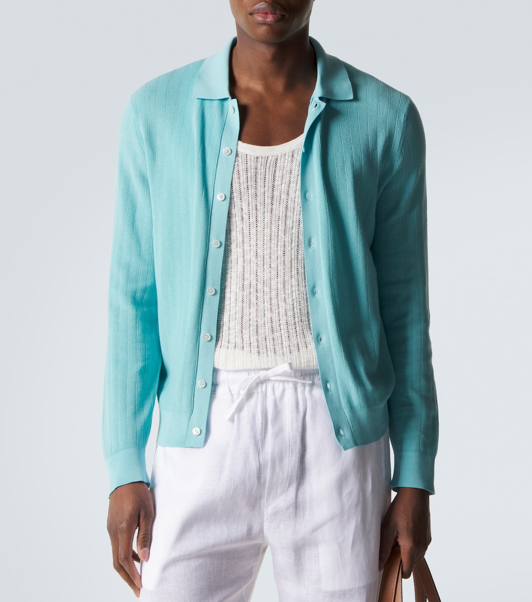 Matheus ribbed-knit cotton cardigan | Fedeli