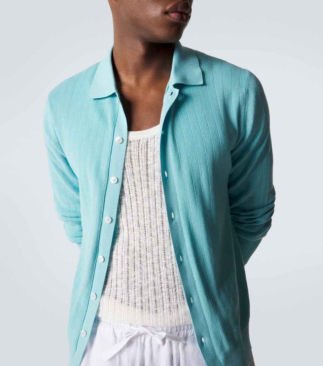 Matheus ribbed-knit cotton cardigan | Fedeli