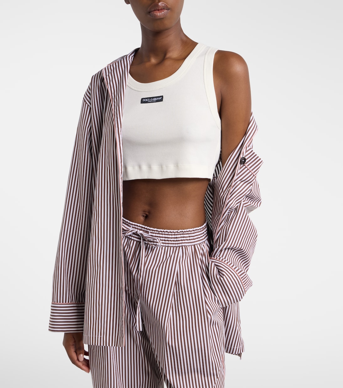 Logo cotton jersey crop top | Dolce&Gabbana