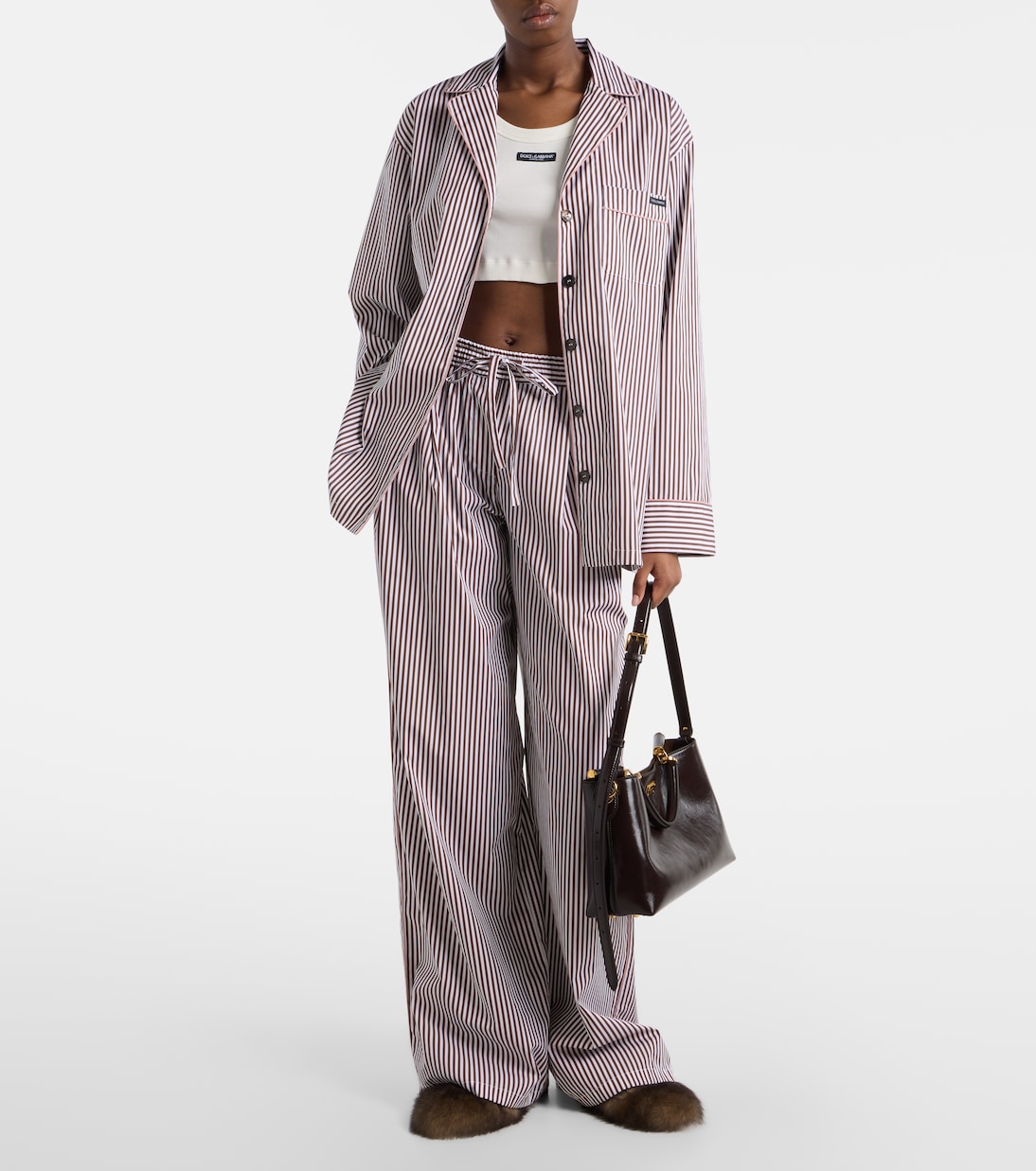 Logo cotton jersey crop top | Dolce&Gabbana