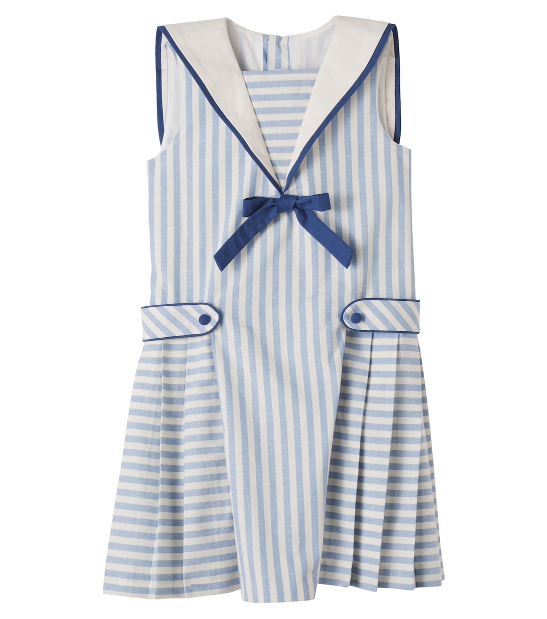 Striped bow-detail cotton dress | Pepa London