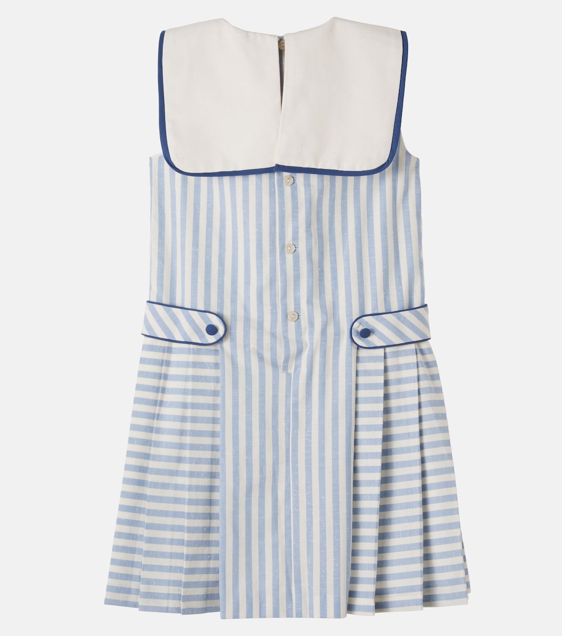 Striped bow-detail cotton dress | Pepa London