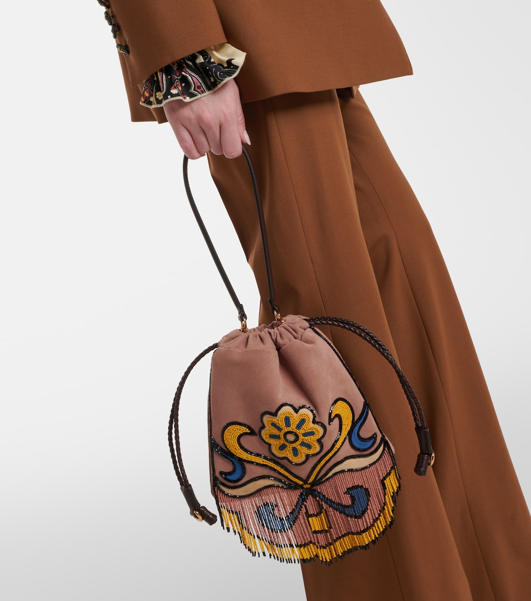 Kalispera 스몰 비즈 스웨이드 숄더 백 | Etro