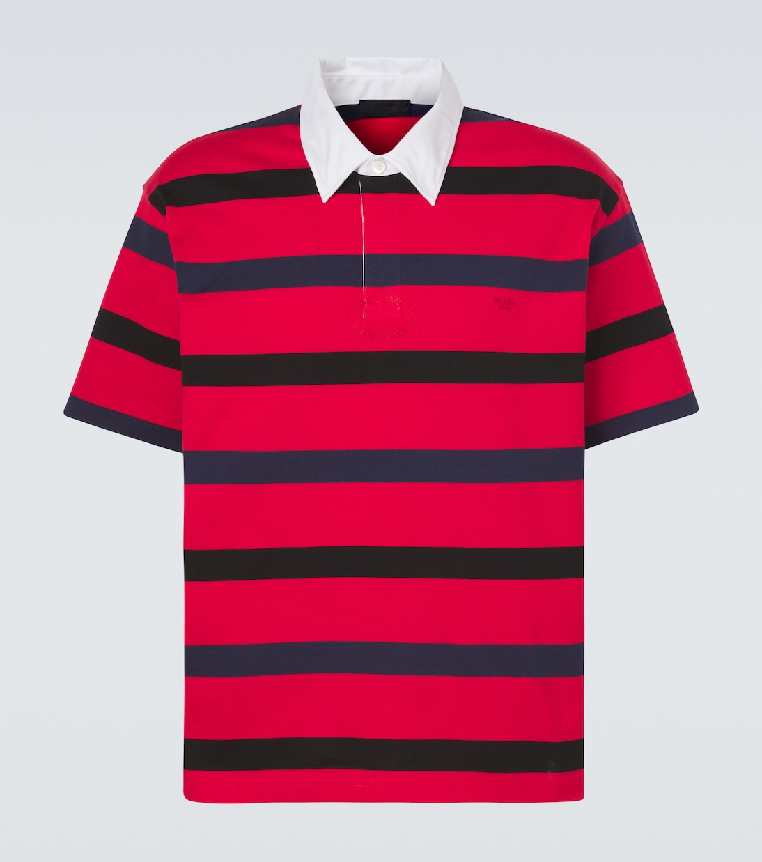 Oversized striped cotton piqué polo shirt | Prada