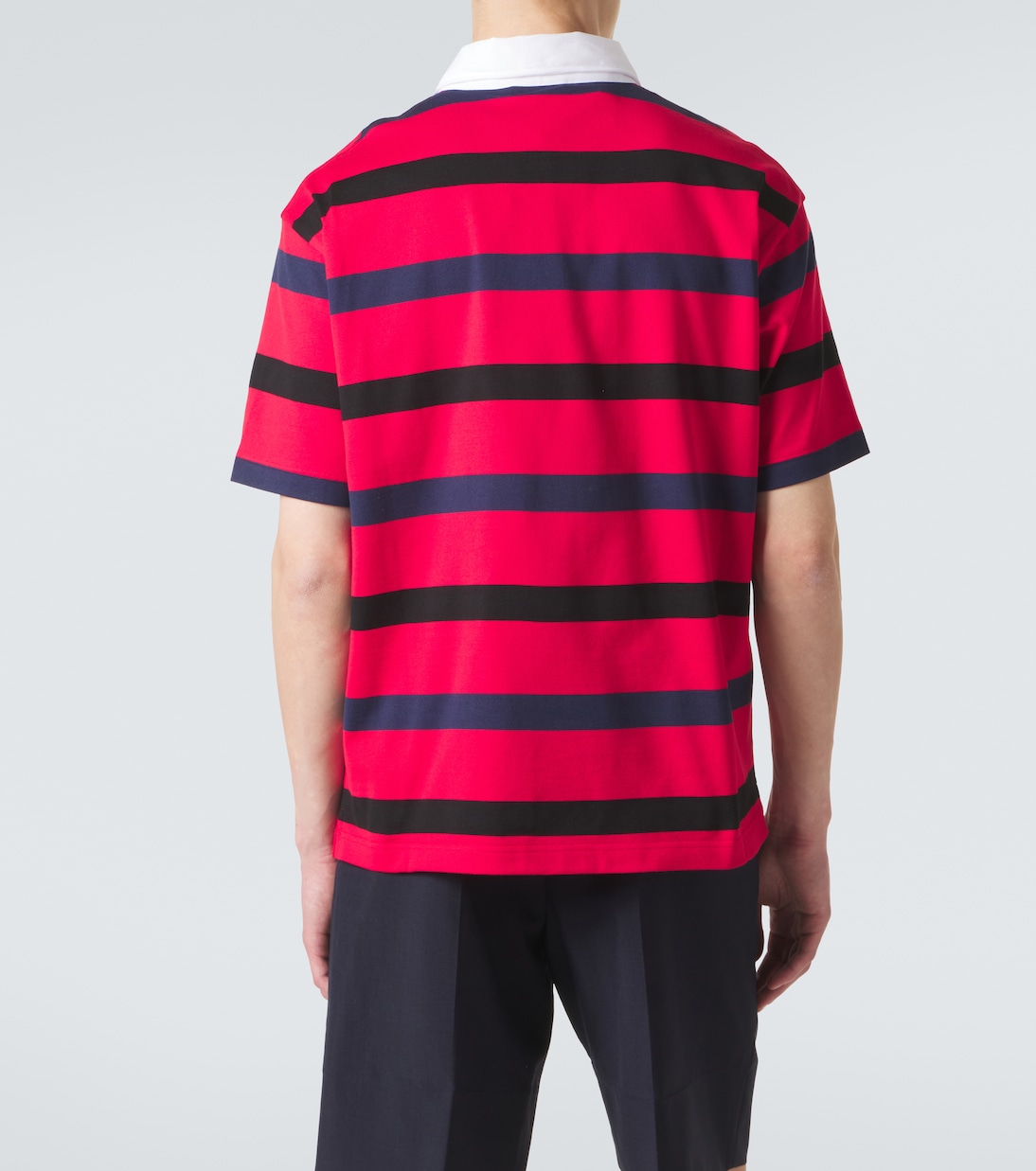 Oversized striped cotton piqué polo shirt | Prada