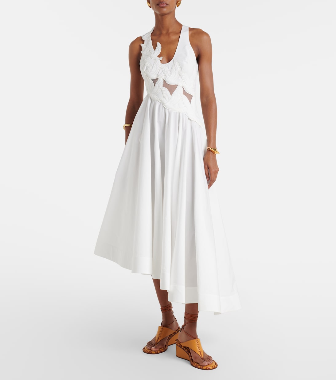 Luna patch-appliqué cotton midi dress | Zimmermann