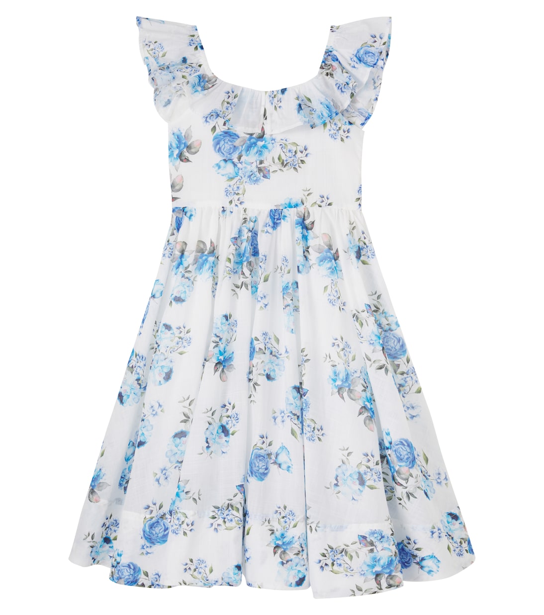 Ruffled floral cotton voile dress | Petite Amalie  