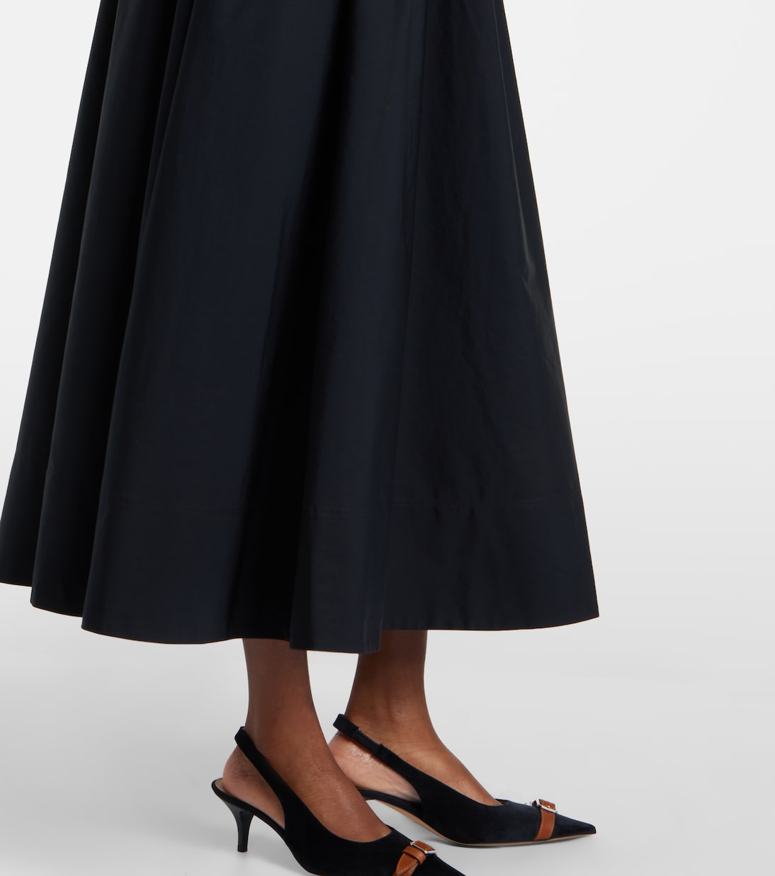 Crochet-trimmed cotton poplin midi dress | Polo Ralph Lauren