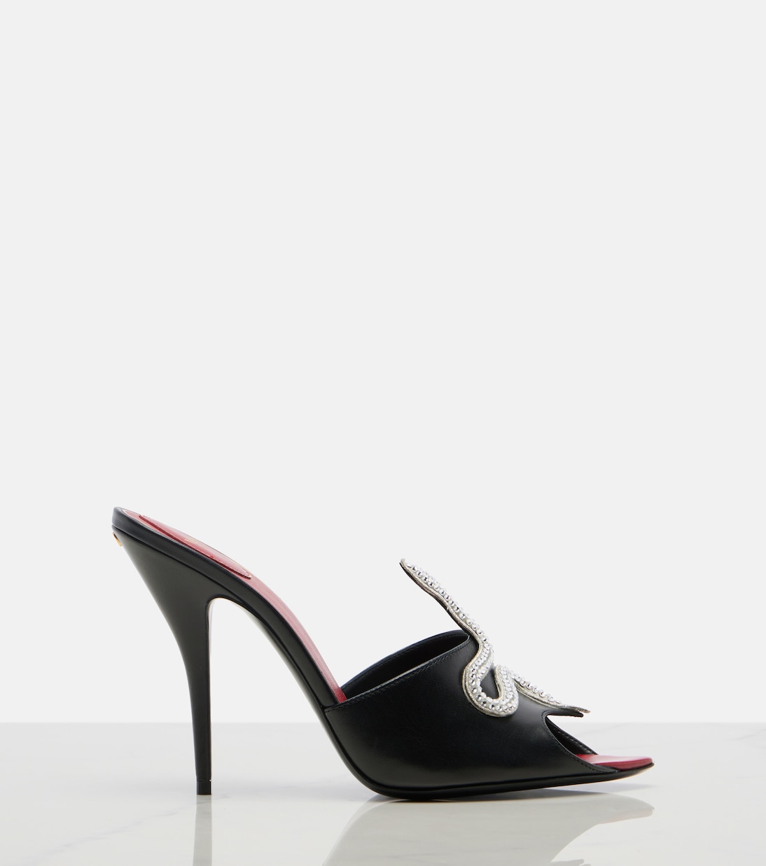 Mules Cœur Vipère en cuir à ornements | Valentino Garavani