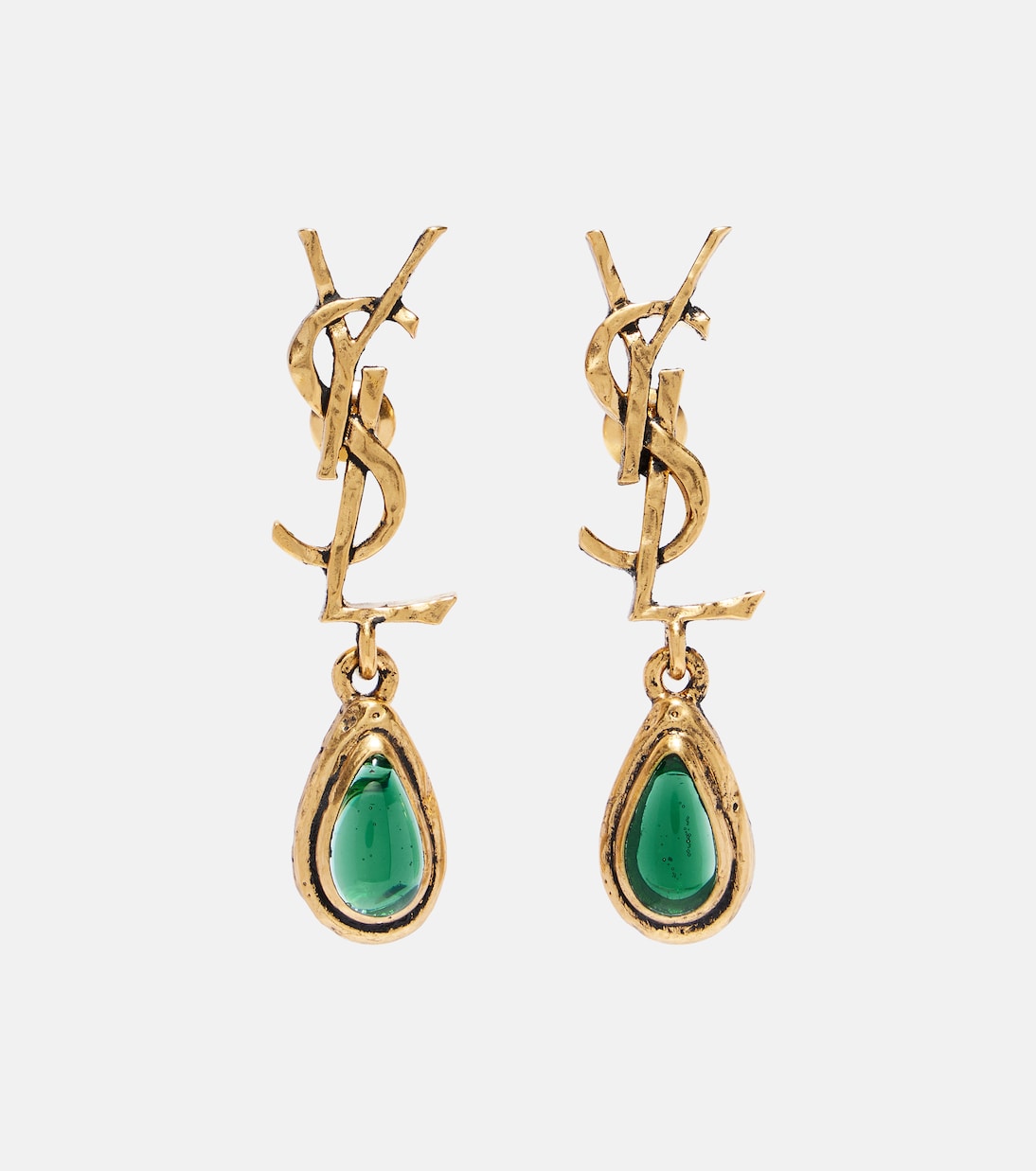 Cassandre embellished drop earrings | Saint Laurent
