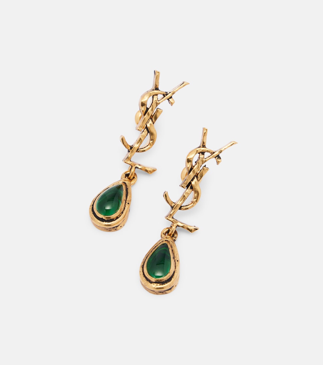 Cassandre embellished drop earrings | Saint Laurent