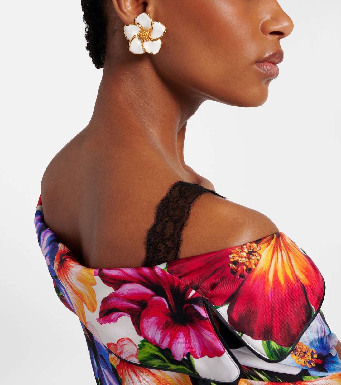Floral enamel clip-on earrings | Dolce&Gabbana
