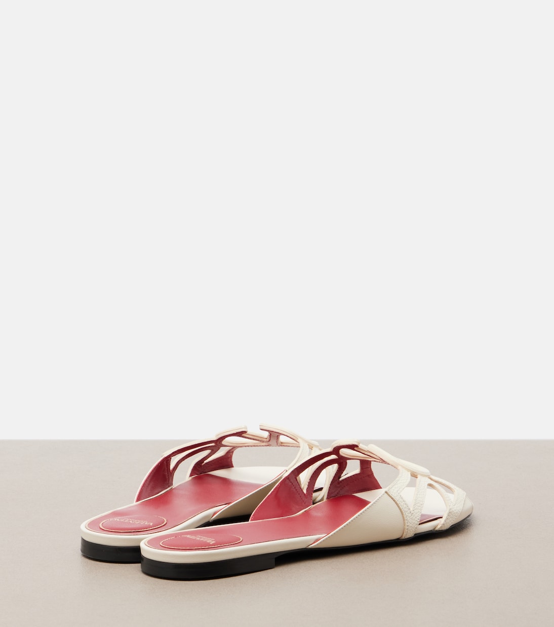 VLogo Wonderweb leather slides | Valentino Garavani
