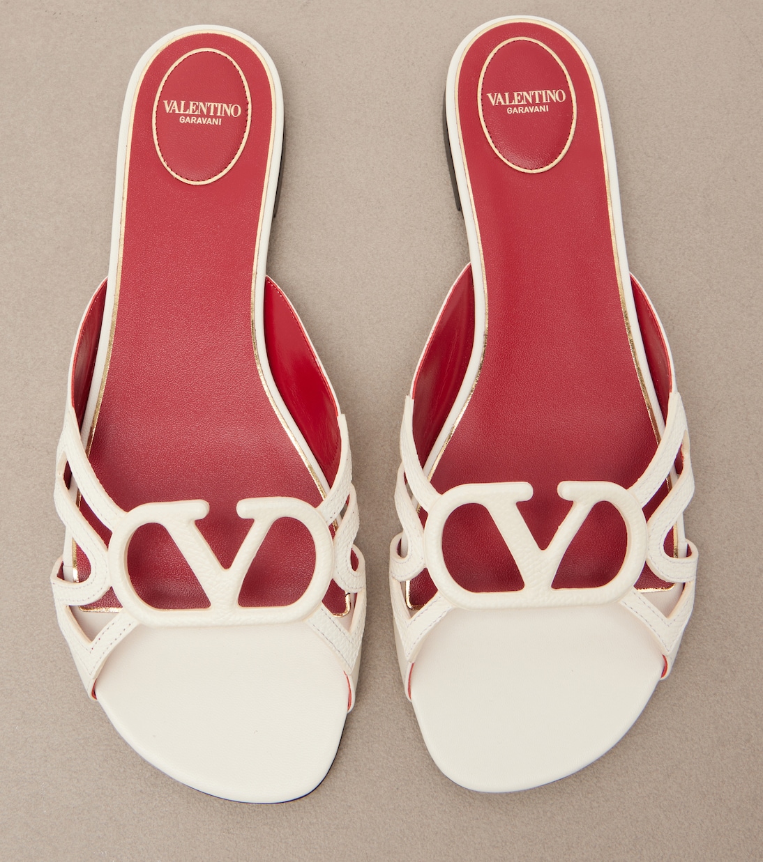 VLogo Wonderweb leather slides | Valentino Garavani