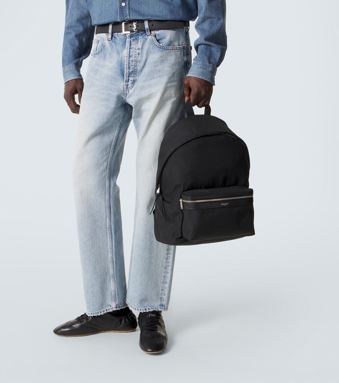 Zaino City in canvas con pelle | Saint Laurent