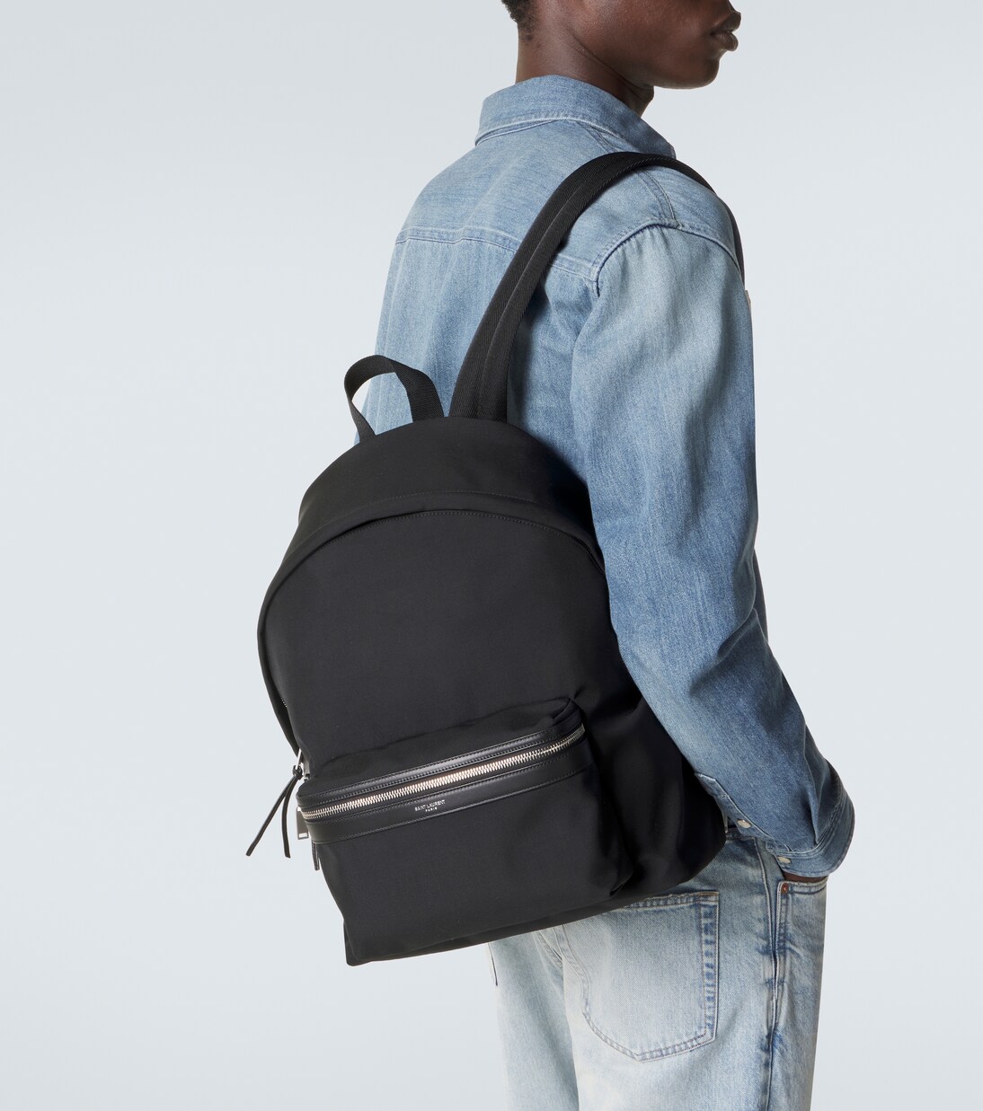 Zaino City in canvas con pelle | Saint Laurent