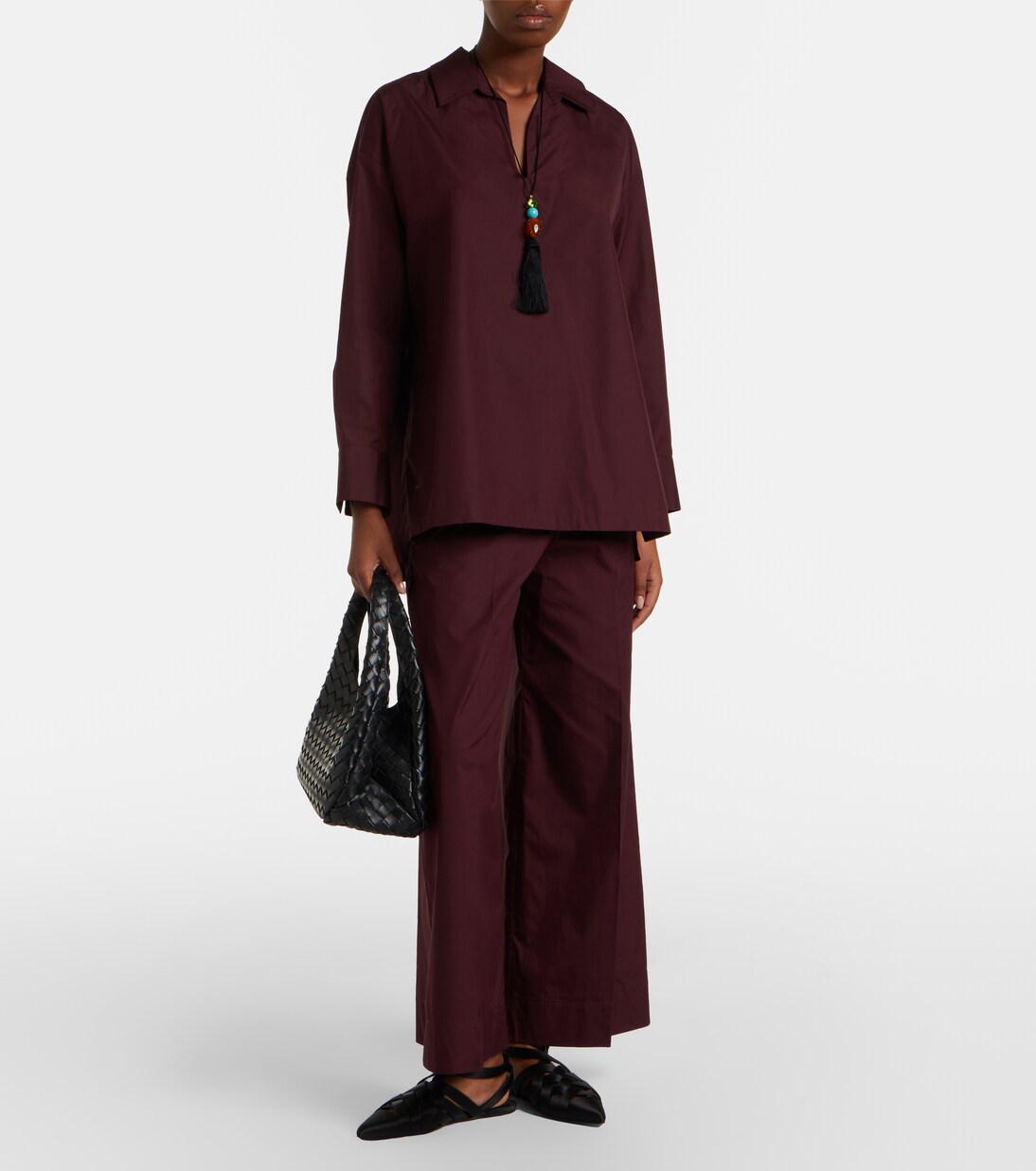 Cropped cotton poplin wide-leg pants | 'S Max Mara