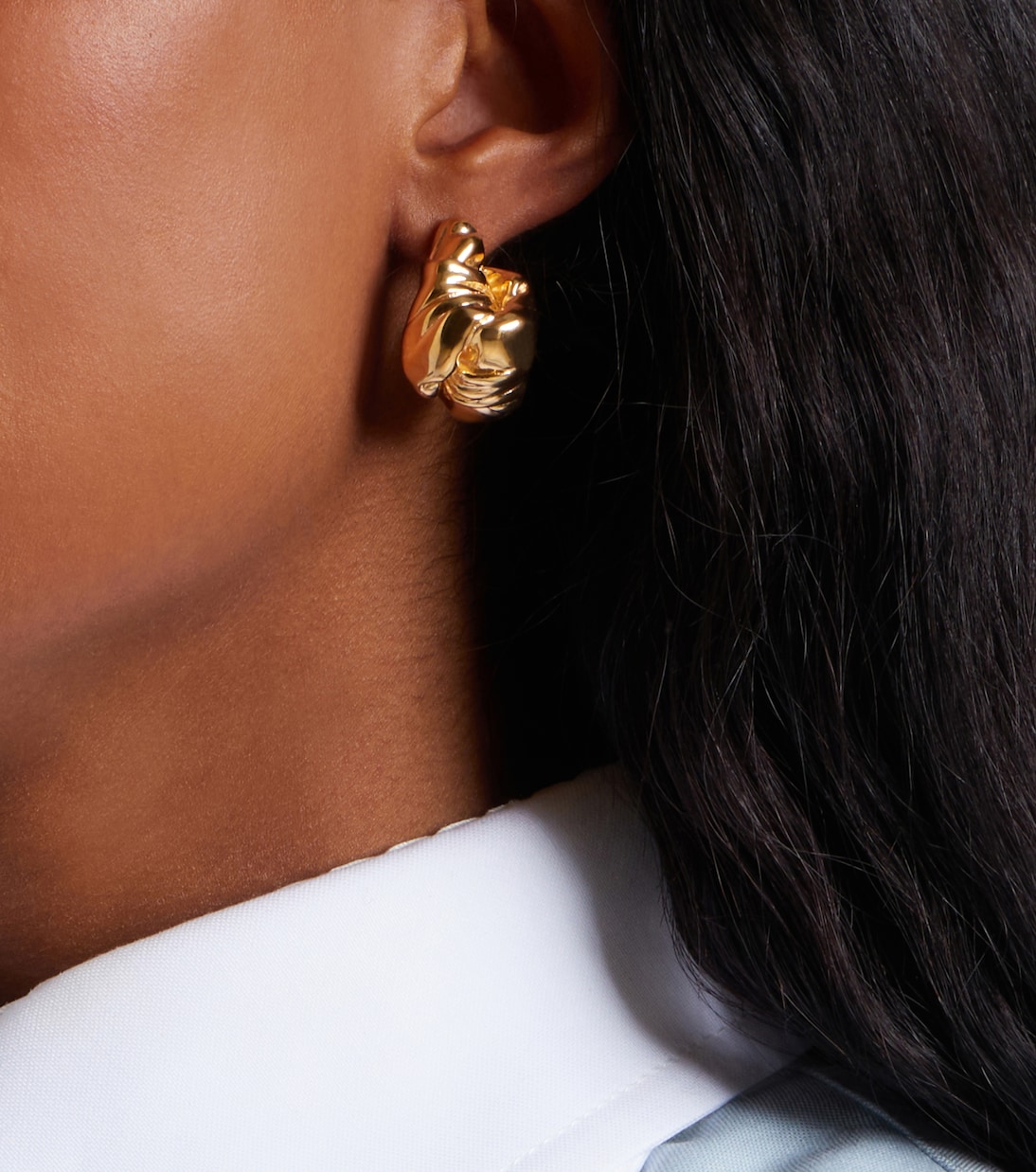 18kt gold-plated sterling silver earrings  | Bottega Veneta