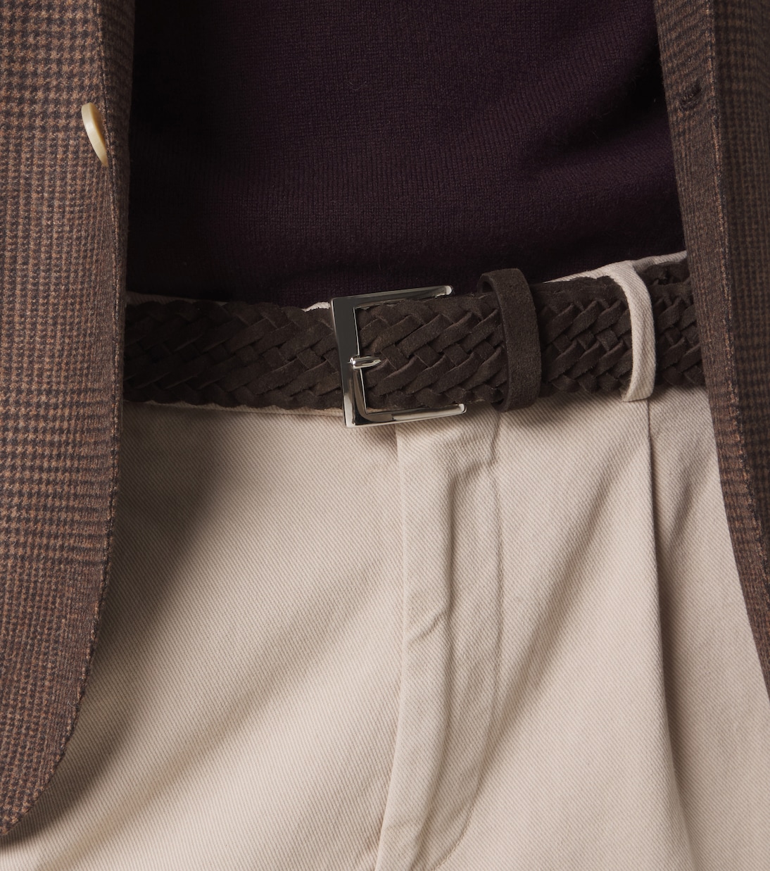 Cinturón de ante trenzado | Kiton