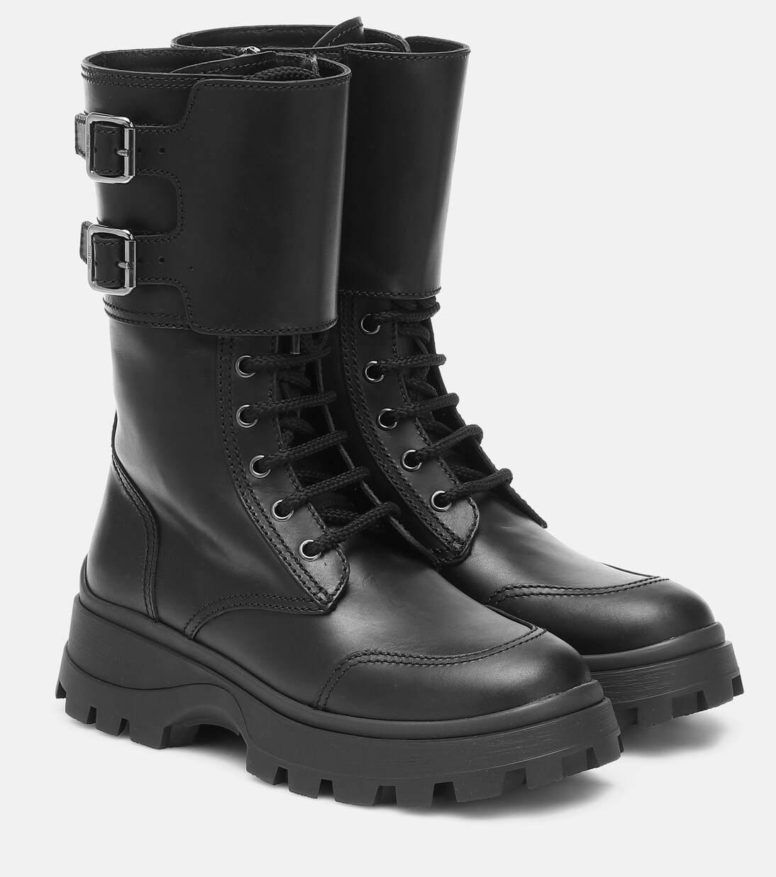 Leather combat boots | Miu Miu