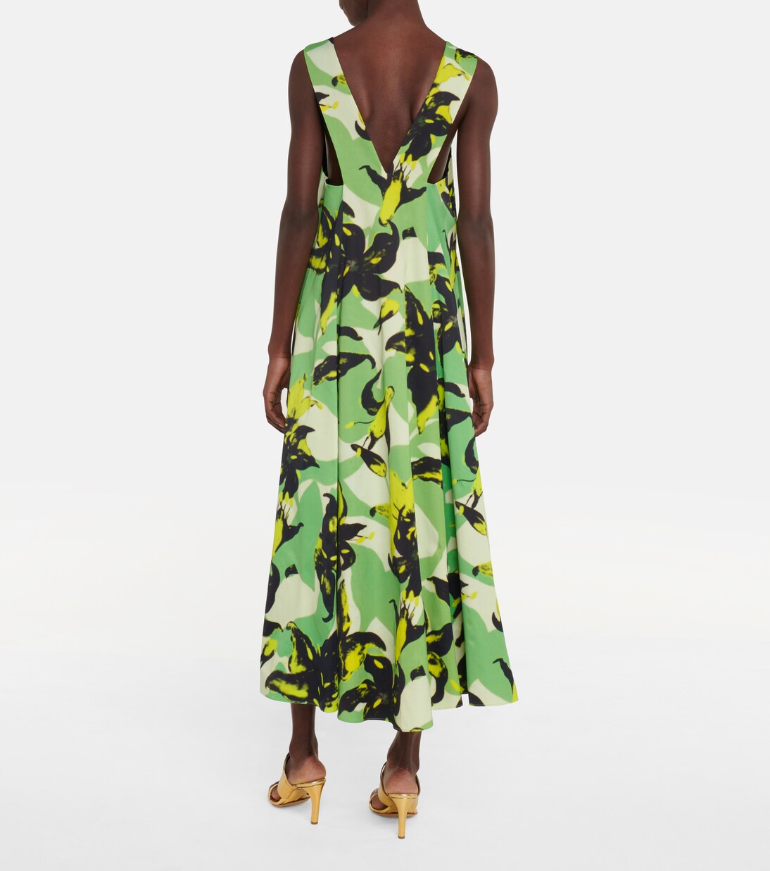 Robe longue à fleurs en satin | Dries Van Noten