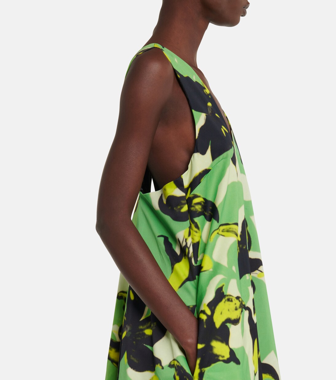 Robe longue à fleurs en satin | Dries Van Noten
