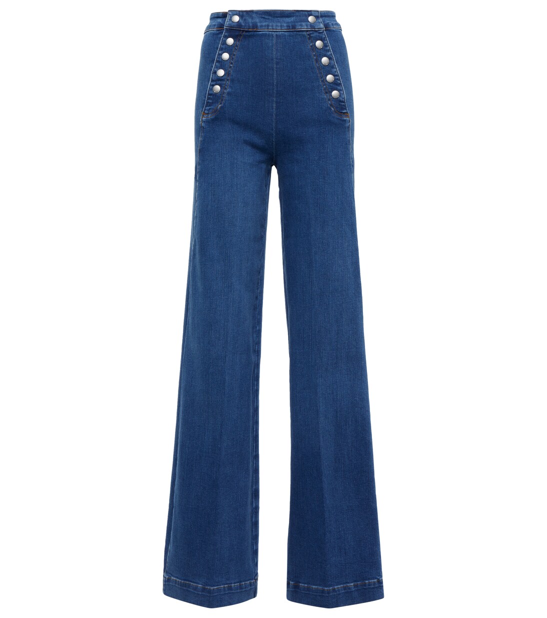 Sailor Snap high-rise wide-leg jeans | Frame