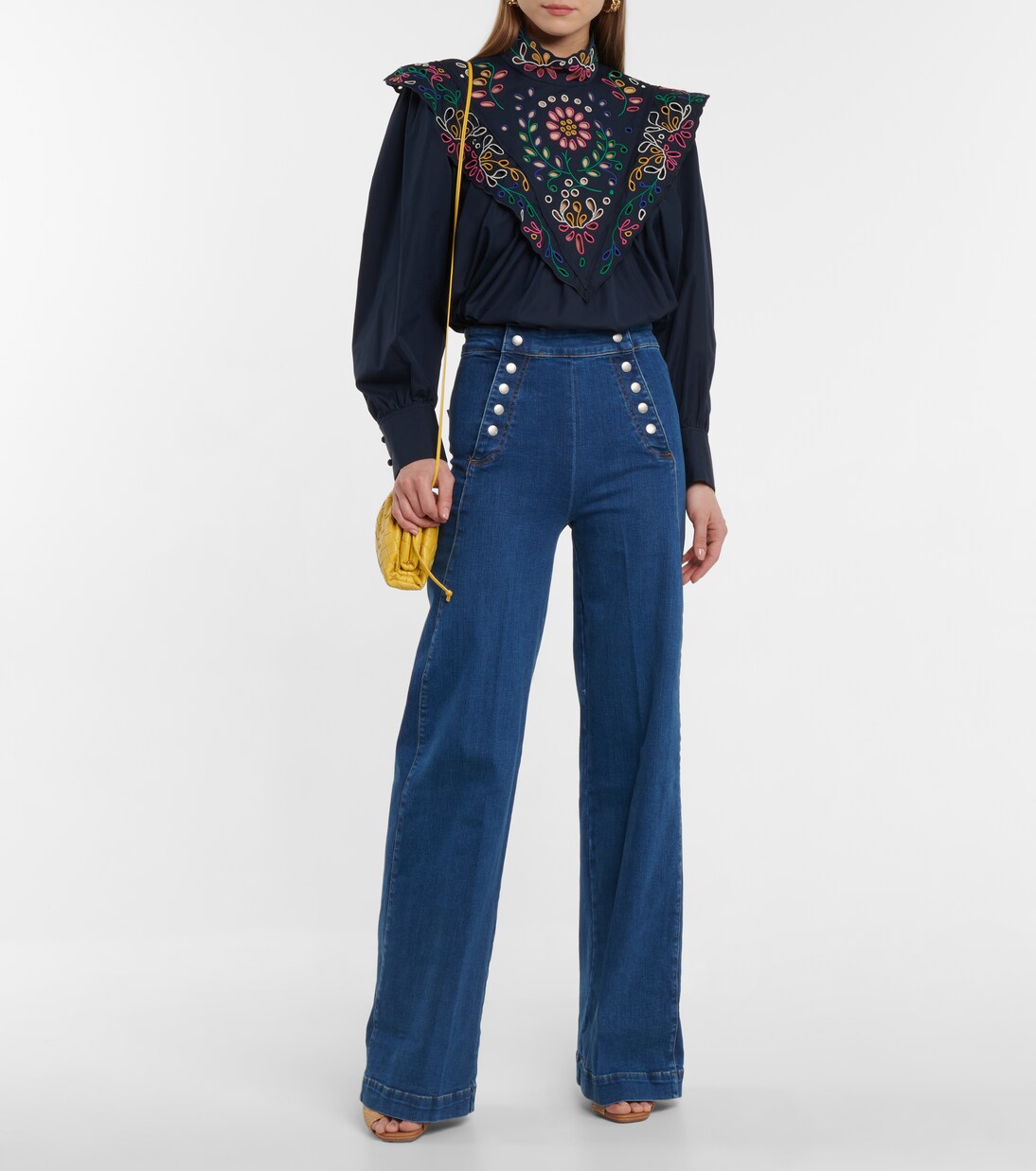 Sailor Snap high-rise wide-leg jeans | Frame