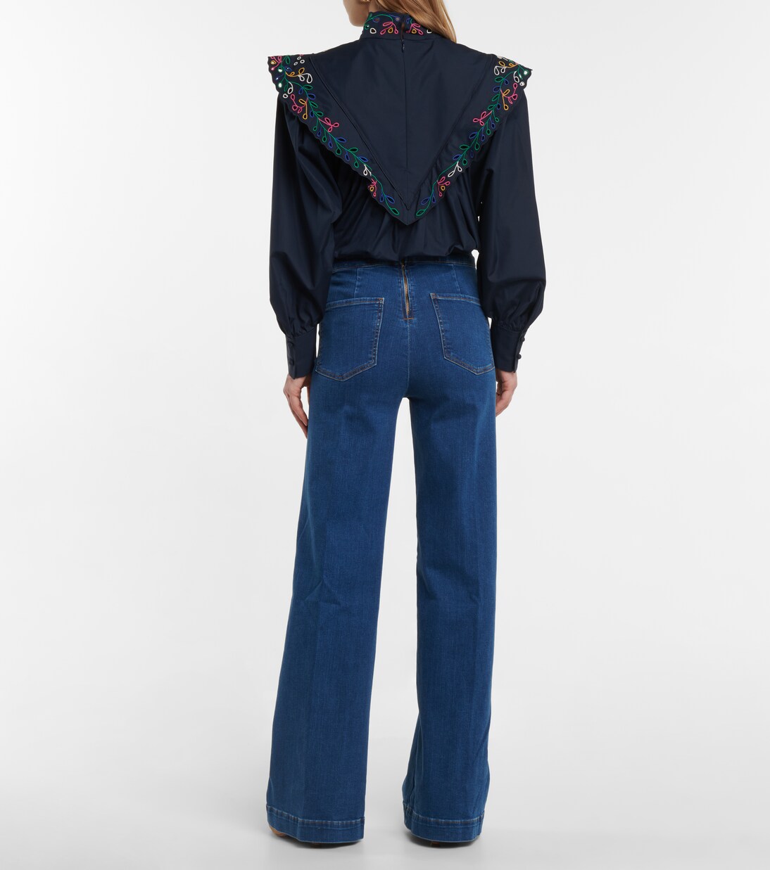 Sailor Snap high-rise wide-leg jeans | Frame