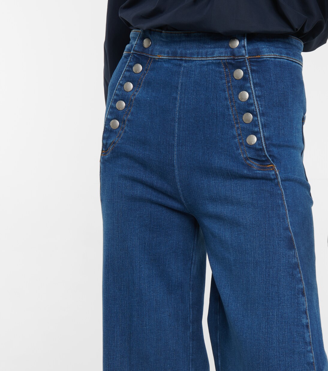 Sailor Snap high-rise wide-leg jeans | Frame
