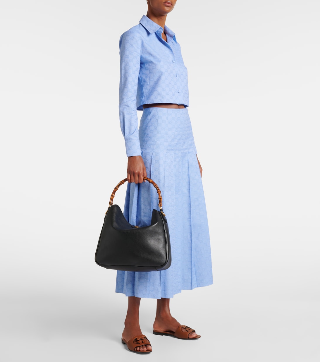 Interlocking G cutout leather sandals | Gucci