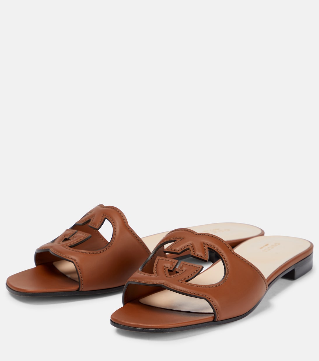 Interlocking G cutout leather sandals | Gucci