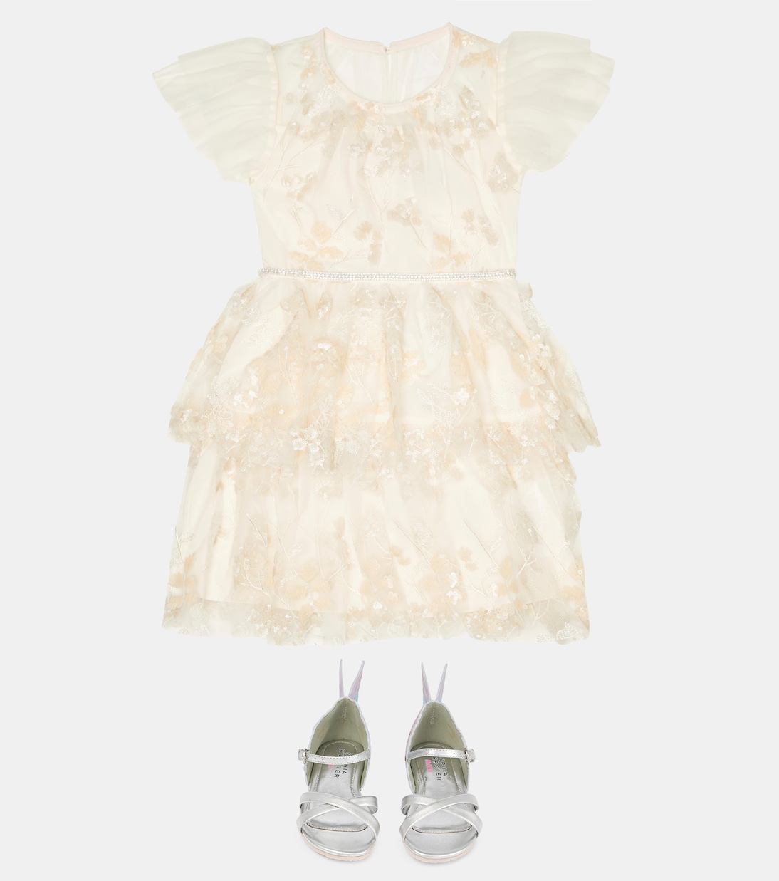 Sequined mesh dress | Self-Portrait Kids