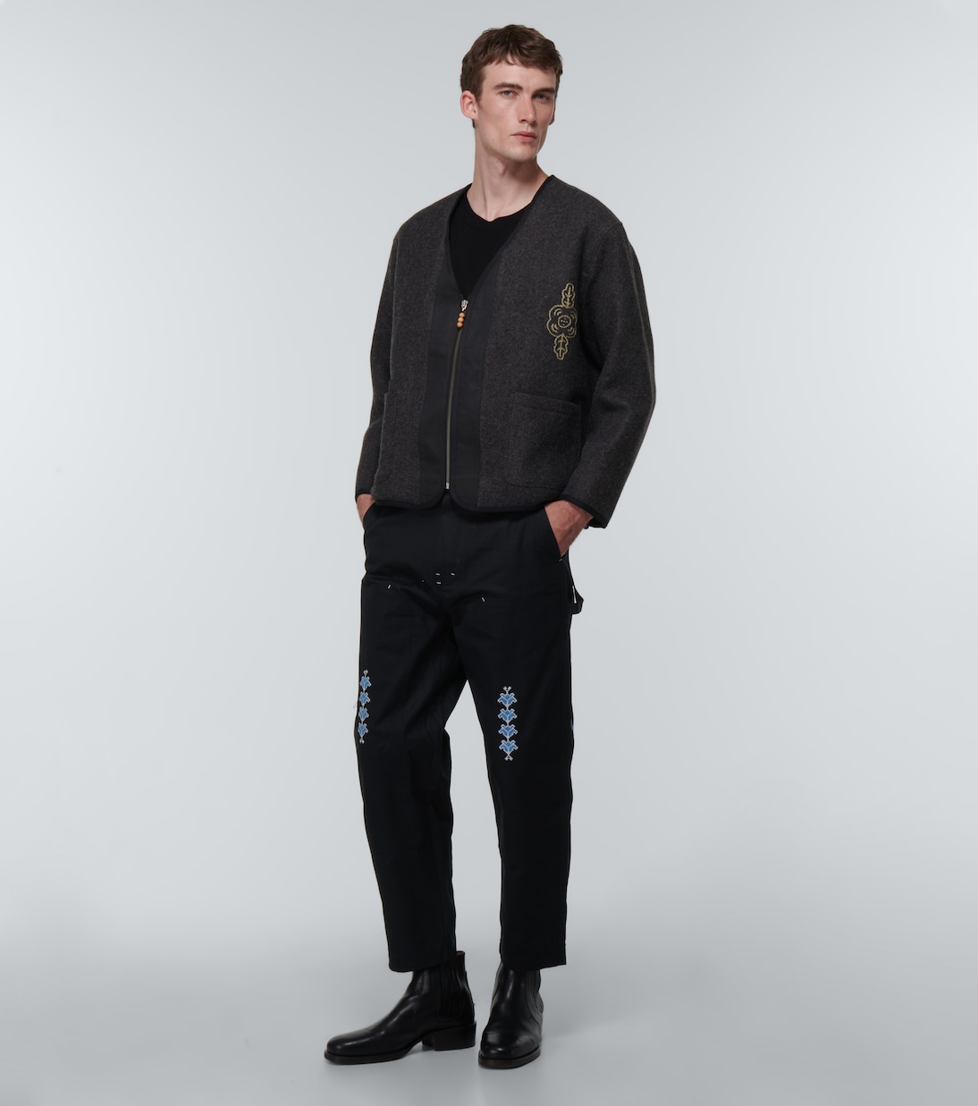 Veste brodée en laine | Adish