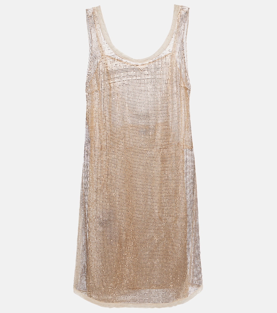 Crystal-embellished mesh minidress | Prada